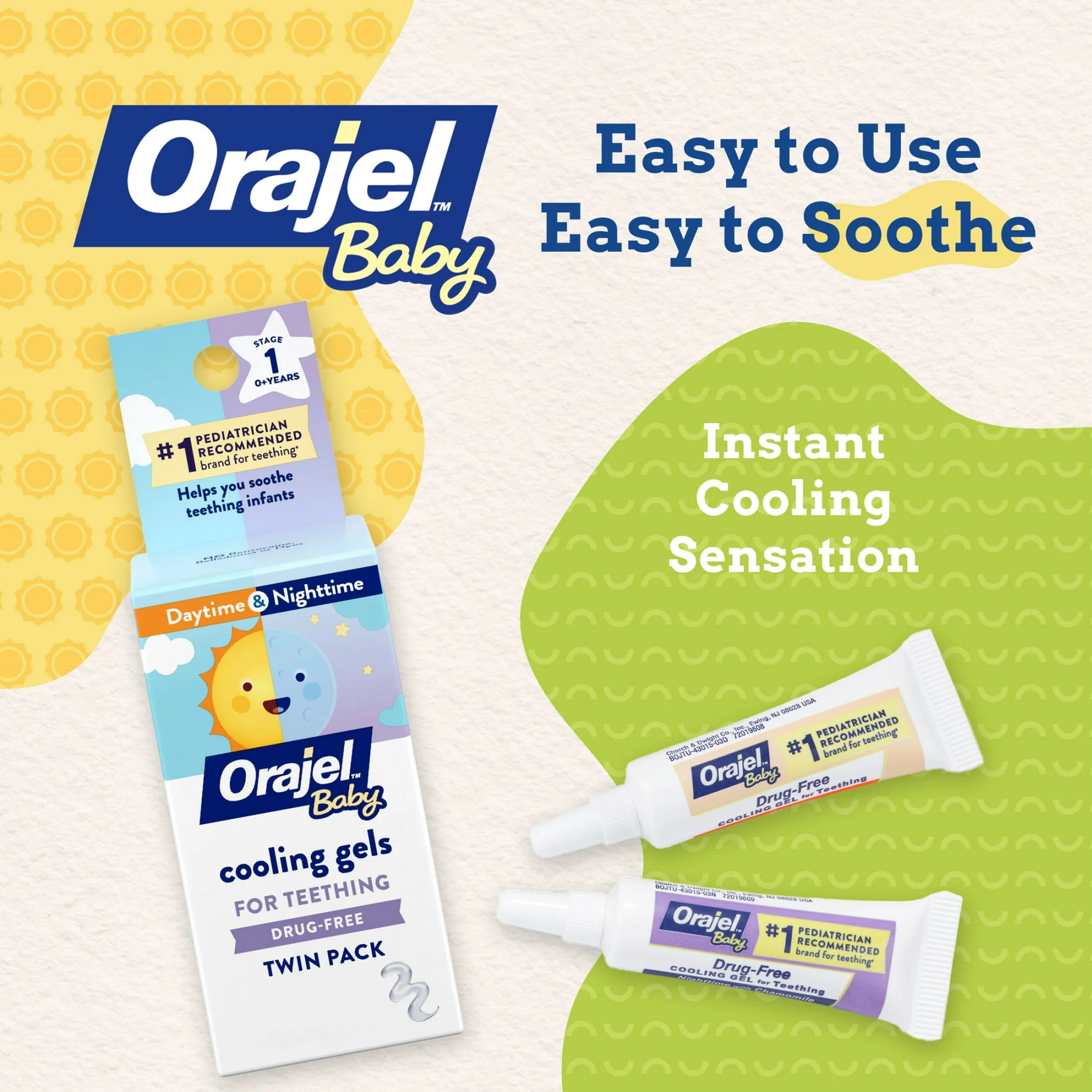 Orajel Baby Cooling Gels For Teething Day & Night Twin Pack - Image 2