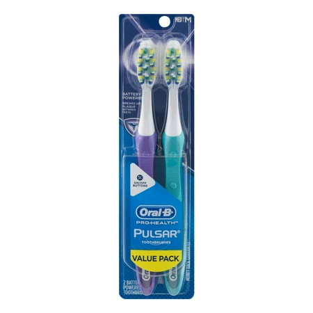 Oral-B, Pro-Health, Pulsar Battery Powered Toothbrush, Medium, 2 Pack - Image 2