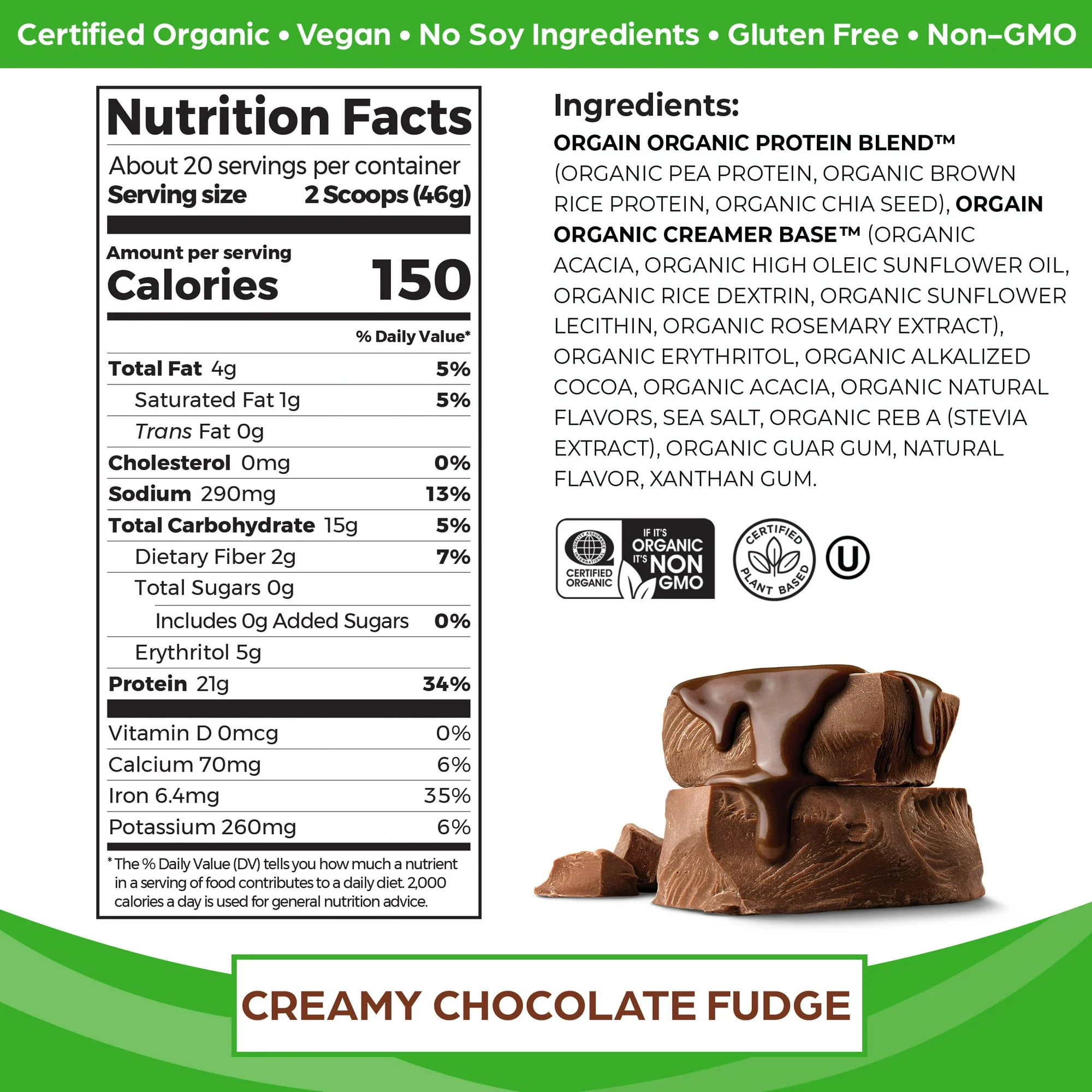 Orgain Organic Protein Protein Powder 32.4Oz - Image 2