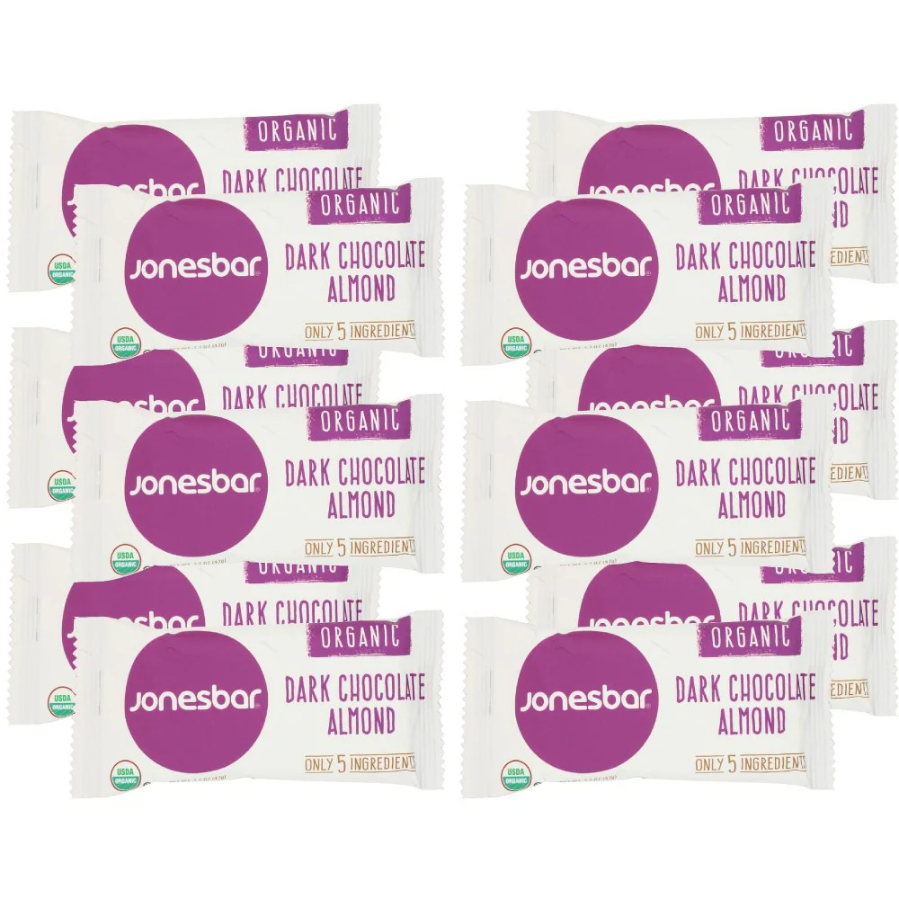 Jonesbar Organic Dark Chocolate Almond Fruit & Nut Bar, 1.7 Oz - Image 6