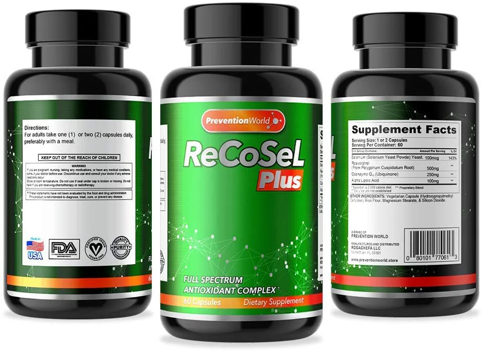 Recosel Plus - Dietary Antioxidant Blend Supplement Capsules - Image 3
