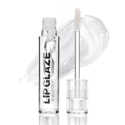 Palladio Lip Glaze Serum, Hydrating Lip Gloss with Peptides & Hyaluronic Acid Crystal Ice