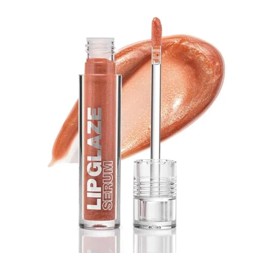 Palladio Lip Glaze Serum, Hydrating Lip Gloss with Peptides & Hyaluronic Acid Bellini Fizz