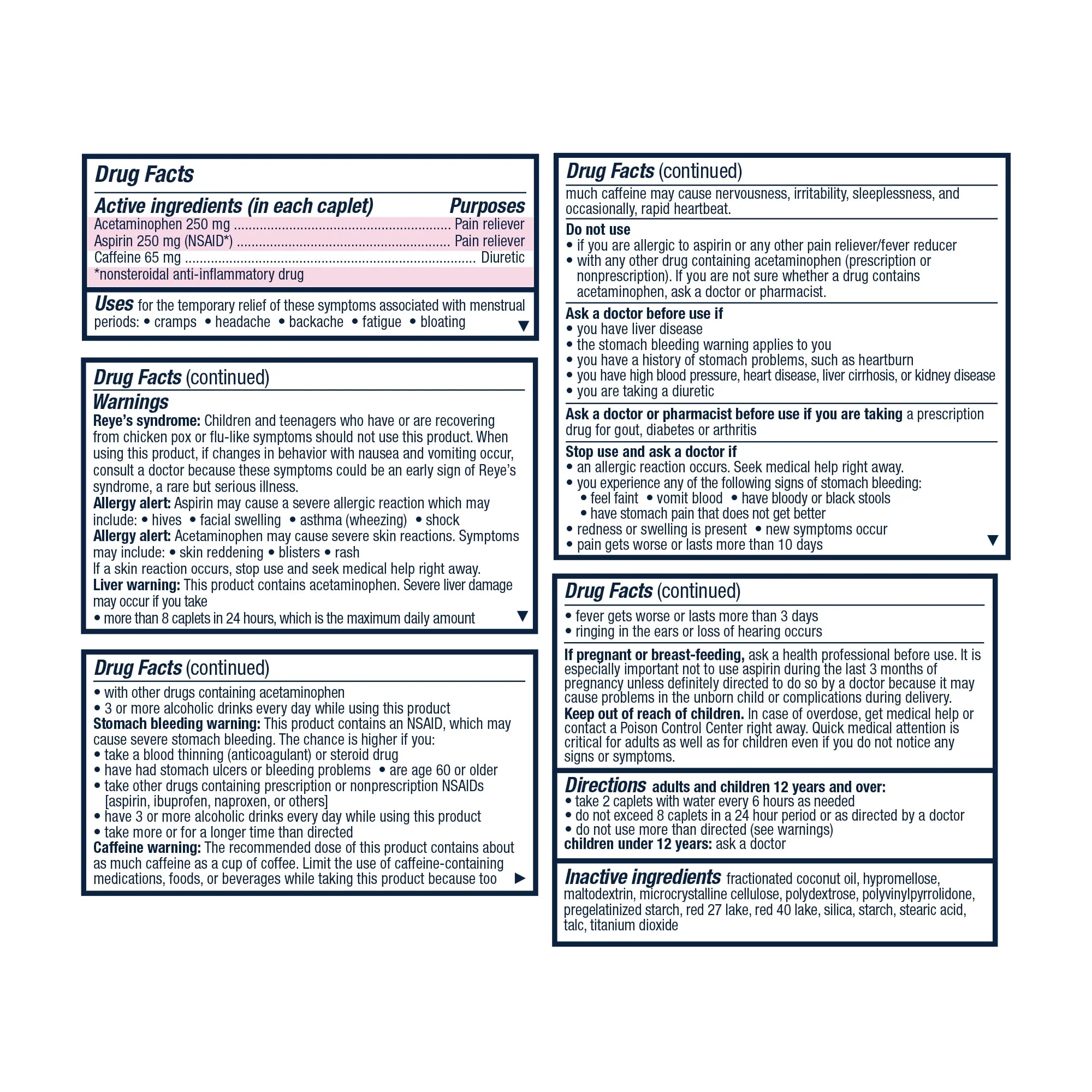 Pamprin Max Pain Energy Caplets 24ct - Image 2
