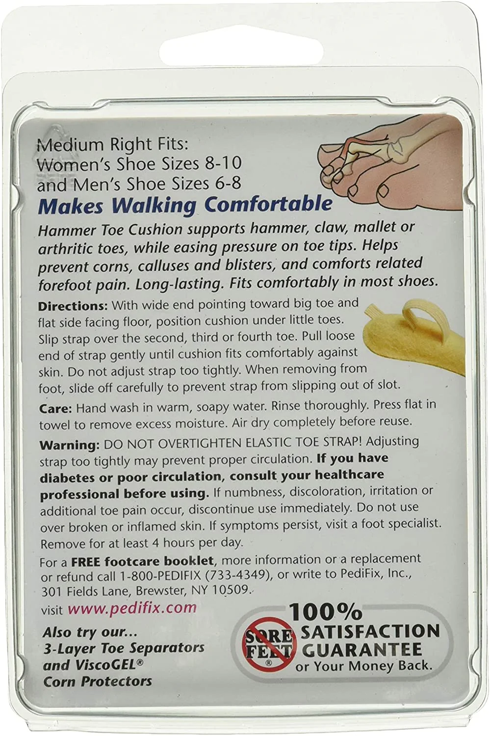 PediFix Soft Felt Hammer Toe Cushion Medium Right - Image 2