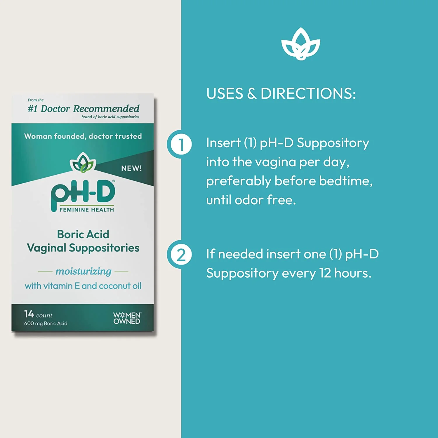PH-D BORIC ACID VAGINAL SUPPOSIT X 14 - Image 2