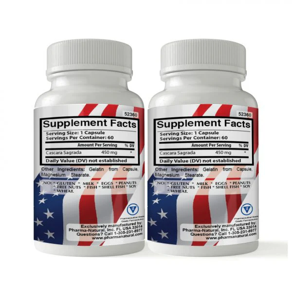 Pharma Natural Cascara Sagrada 450mg Twin Pack Capsules - Image 2