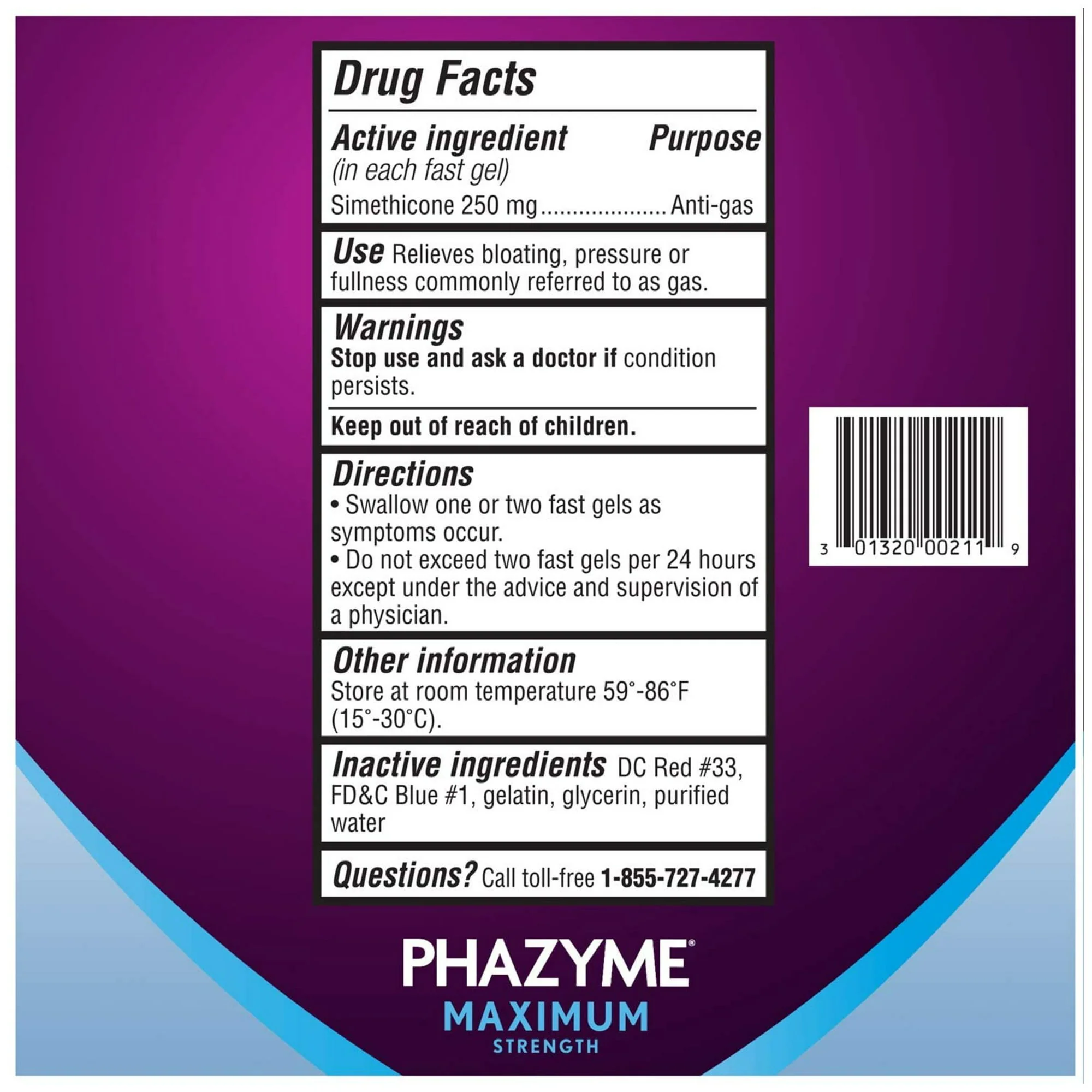 Phazyme Relieves Gas Fast 250mg 12ct - Image 2
