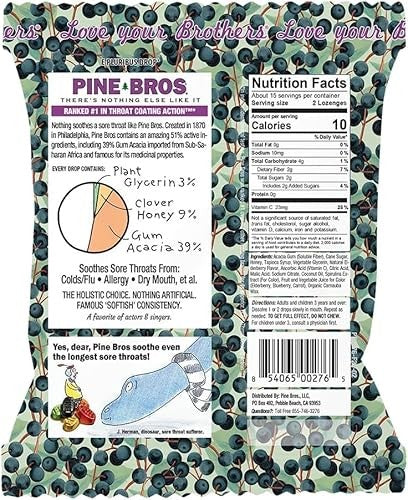 Pine Bros. Sore Throat Drops, 30 Count (Elderberry) - Image 2