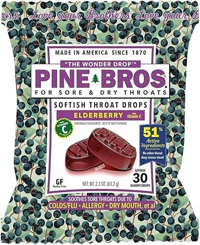Pine Bros. Sore Throat Drops, 30 Count (Elderberry) - Image 3