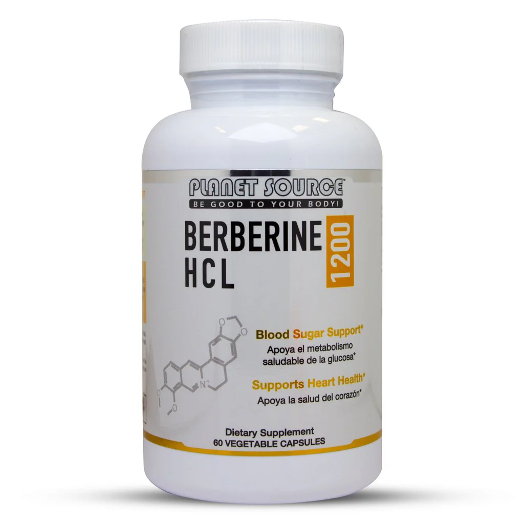 Planet Source Berberine HCL 1200 mg Vegetable Capsules