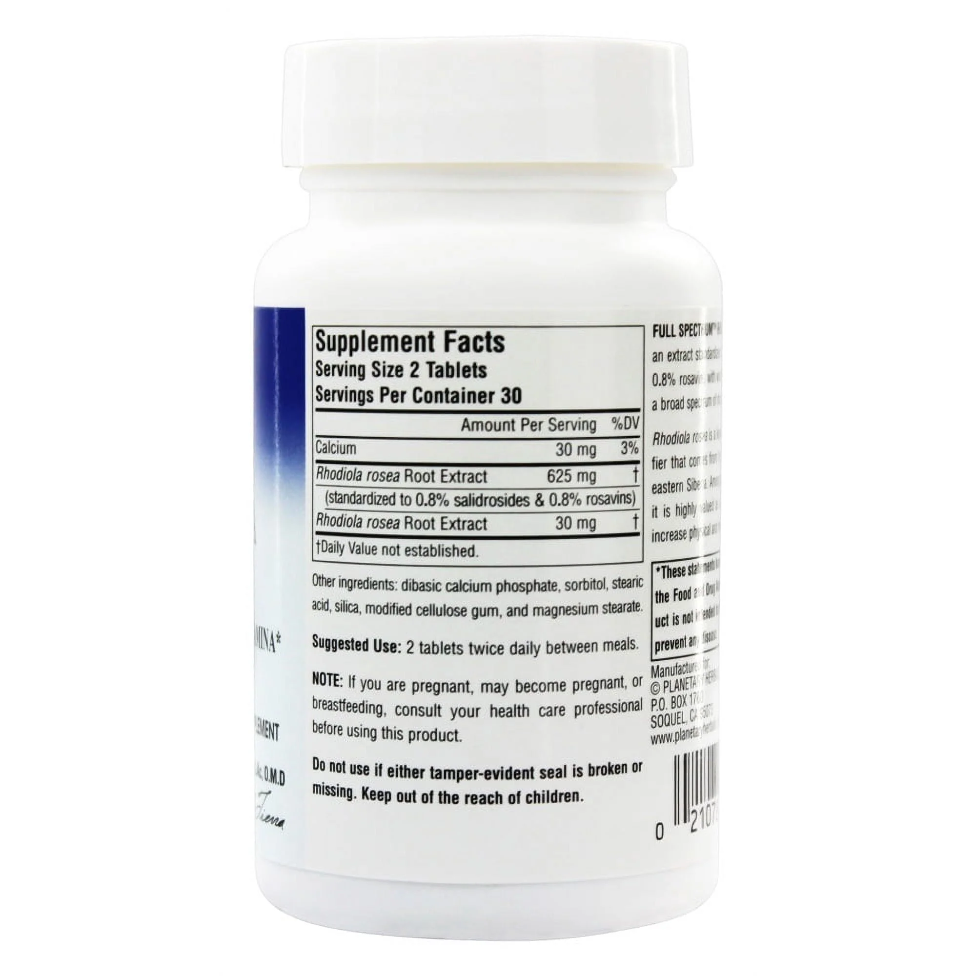 Planetary Herbals Rhodiola Rosea 327mg Tablets 60 ct - Image 2
