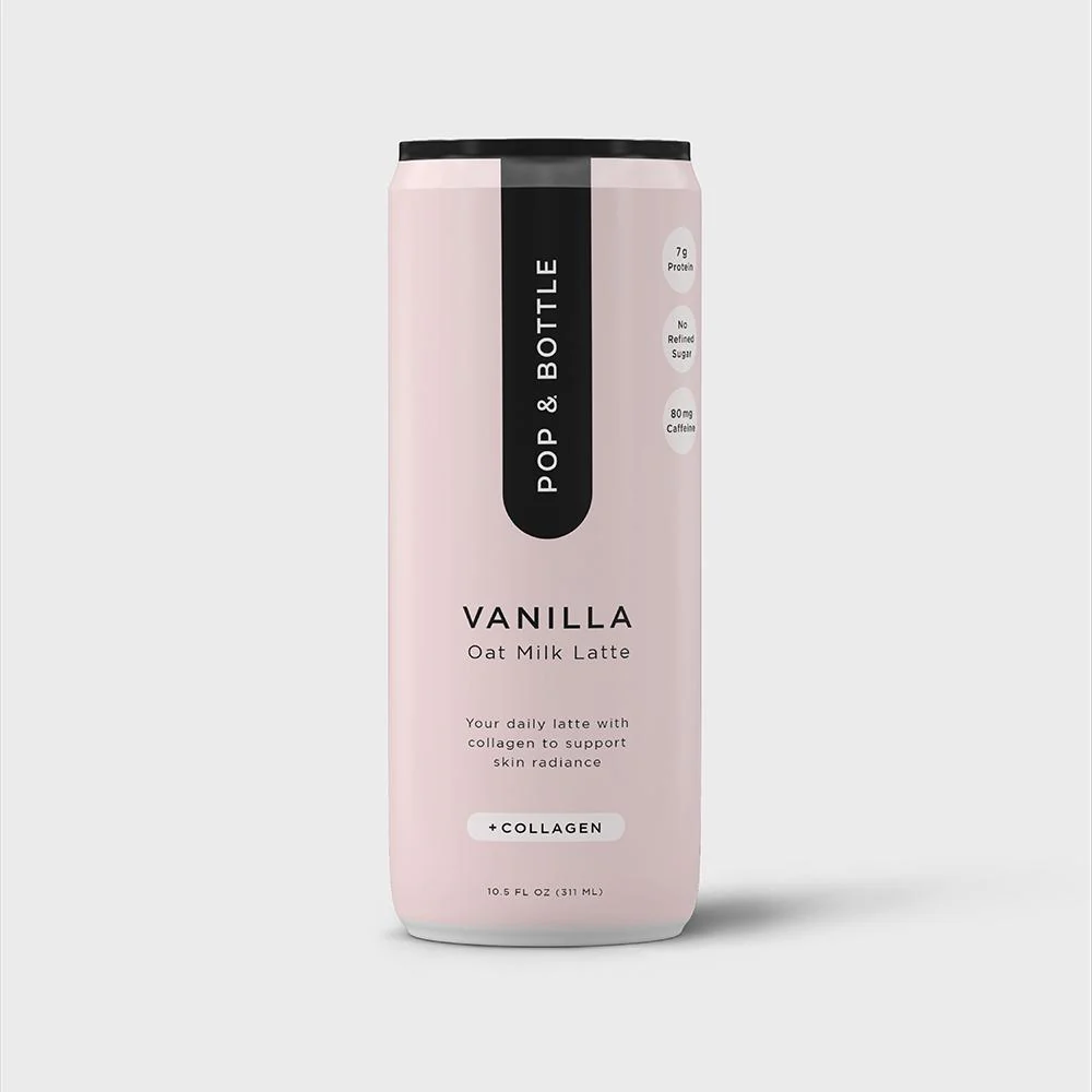 Pop & Bottle Classic Oat Milk Latte Vanilla, 8 Oz.