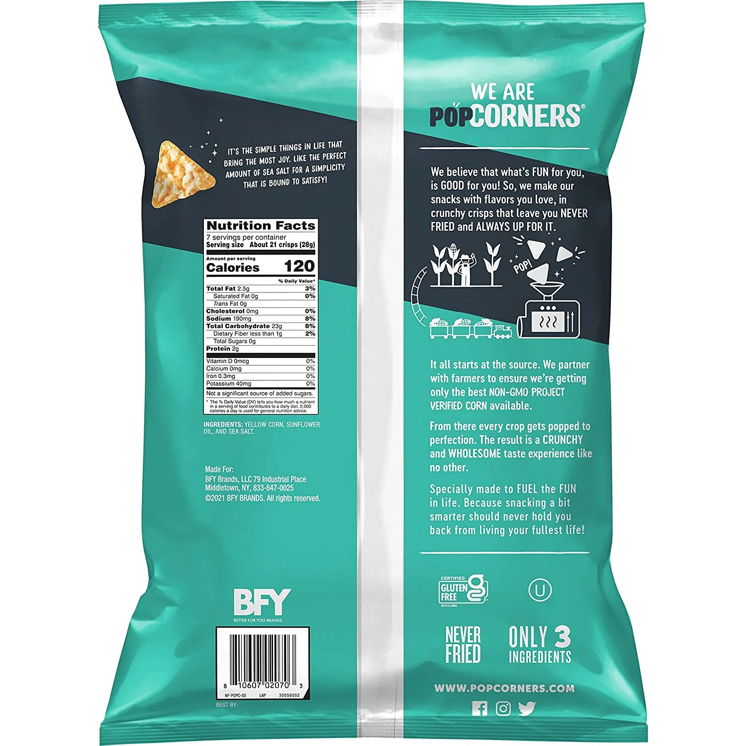 POPCORNERS SEA SALT 7 Oz - Image 2