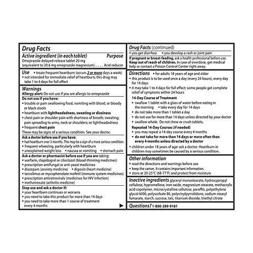 Prilosec OTC Heartburn and Acid Reducer 14 Tablets - Image 2