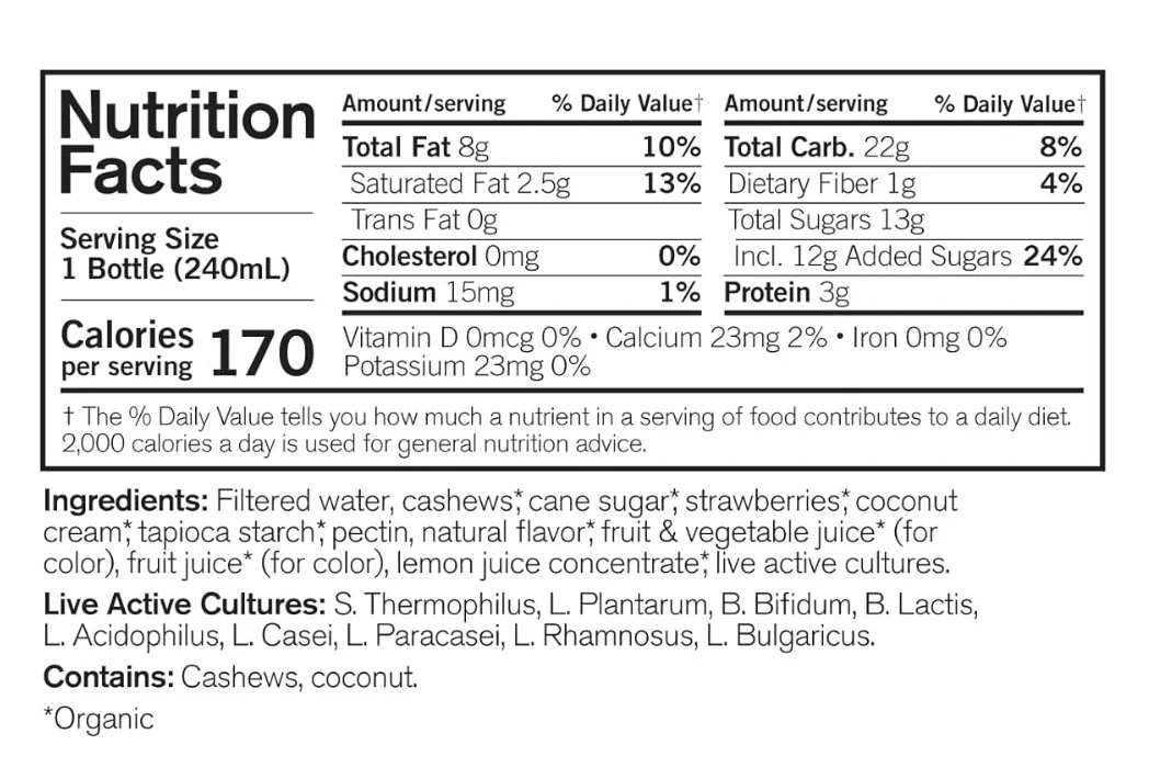 Forager Project, Organic Dairy-Free Strawberry Probiotic Cashewmilk Yogurt, 8 oz - Image 2