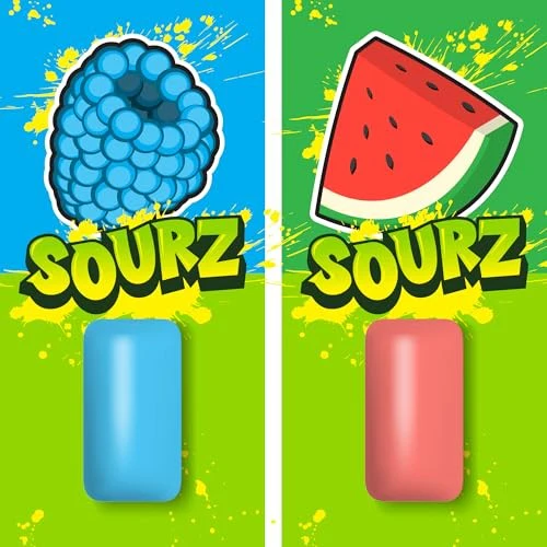 PUR Jumbo SOURZ Gum | Aspartame Free Chewing Gum | 100% Xylitol | Natural Flavor | Sour Blue Raspberry, Sour Watermelon, 20 Pieces (Pack of 1) - Image 2