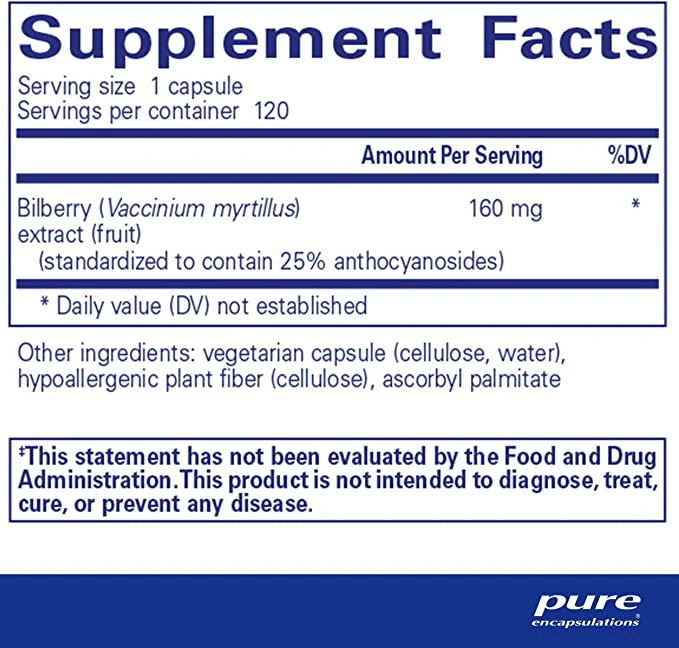 Pure Encapsulations Bilberry 160Mg 120 Capsules - Image 2