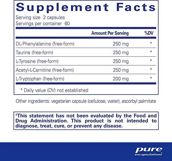 Pure Encapsulations Cognitive Aminos 120 Capsules - Image 2
