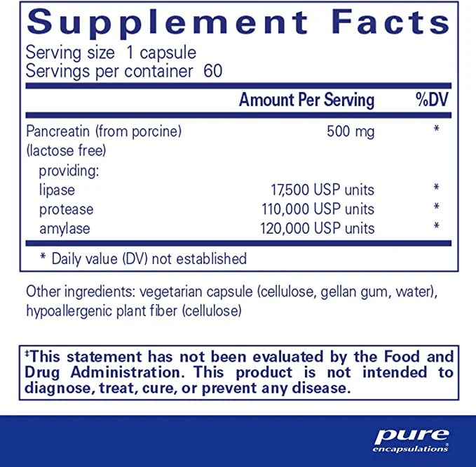Pure Encapsulations Pancreatic Enzyme Formula 60 Capsules - Image 2