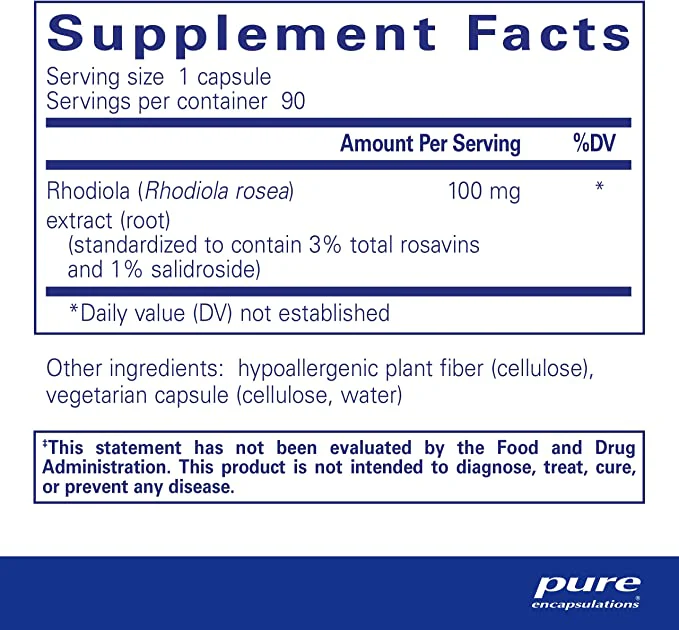 Pure Encapsulations Rhodiola Rosea 90 Capsules - Image 2