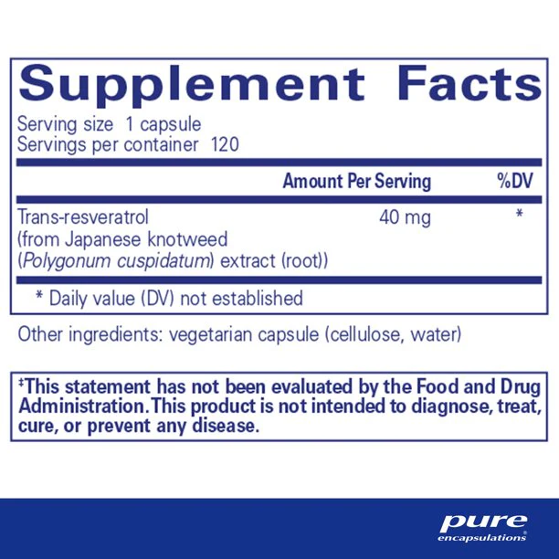 Pure Encapsulations Resveratrol 40 mg Capsules - Image 2