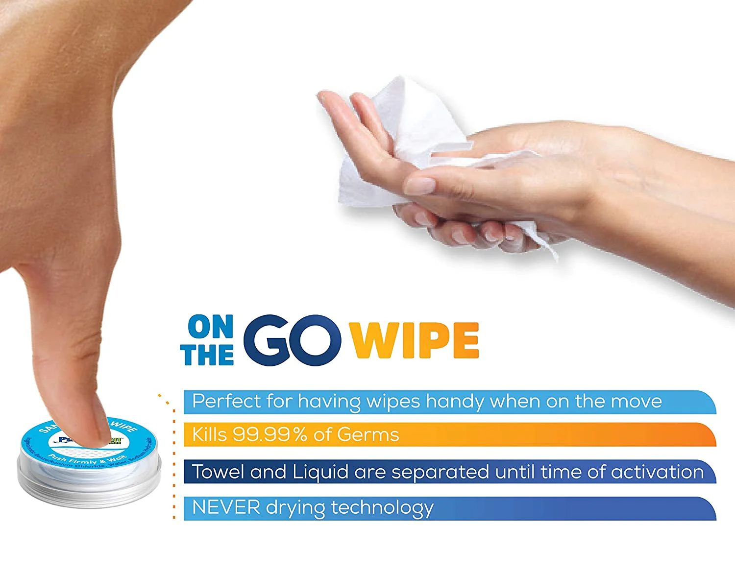 PushClean On the Go Sanitizing Wipes - Image 3