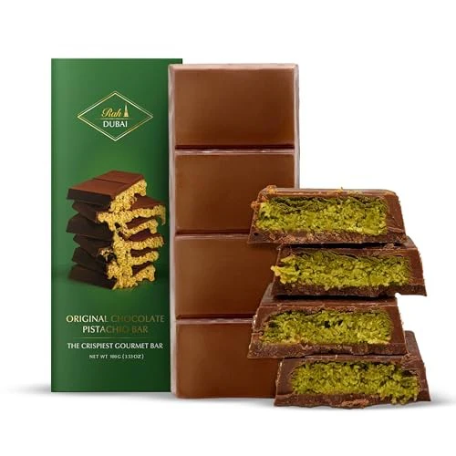 Rah Dubai Chocolate Bar Pistachio Gourmet Chocolate Bar 3.5oz
