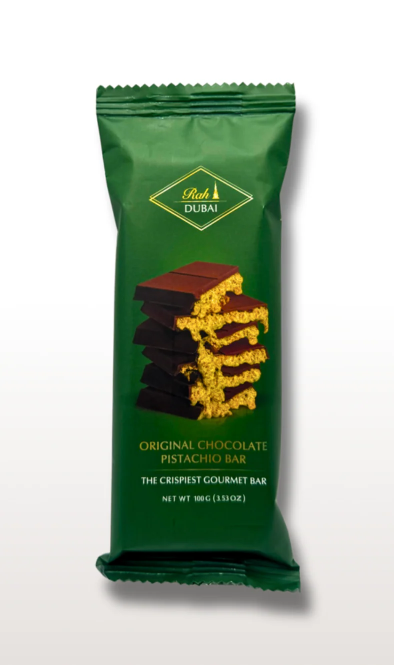 Rah Dubai Chocolate Bar Pistachio Gourmet Chocolate Bar 3.5oz - Image 7
