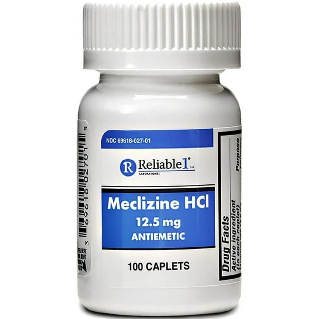 Reliable1 Meclizine HCI 12.5mg Caplets 100ct