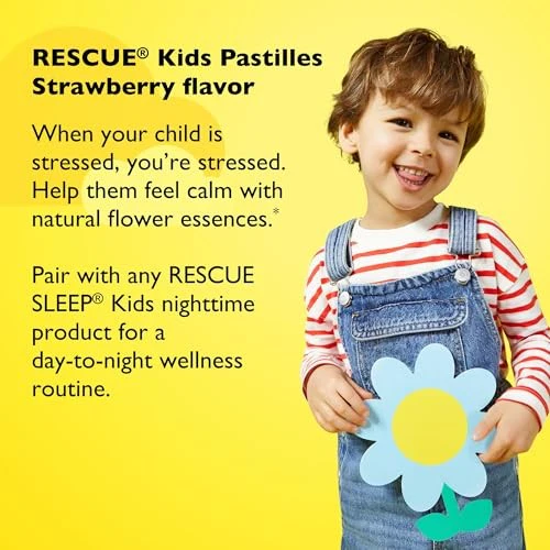 RESCUE Kids Pastilles, Natural Strawberry Flavor, Stress Relief for Children, Calming Aid, Homeopathic, Flower Essences - Image 3