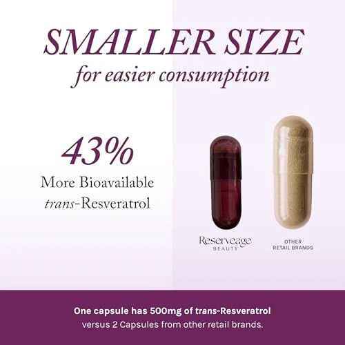 Reserveage Beauty Resveratrol Plus 500 Mg - 30 Veggie Capsules - Image 3
