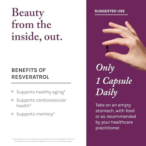Reserveage Beauty Resveratrol Plus 500 Mg - 30 Veggie Capsules - Image 4
