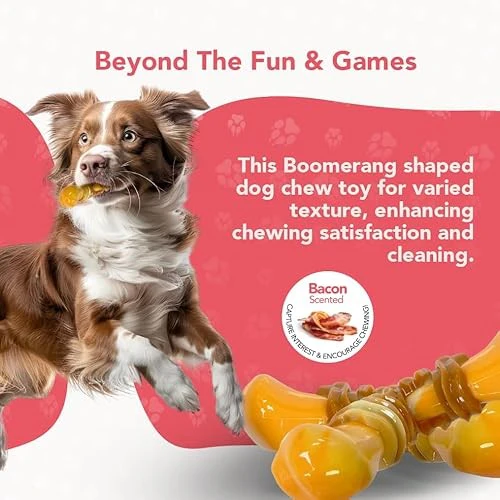 ReThink Pet Dental Munch Boomerang Bacon Flavor Scented Nylon Dog Chew Toy - Image 4