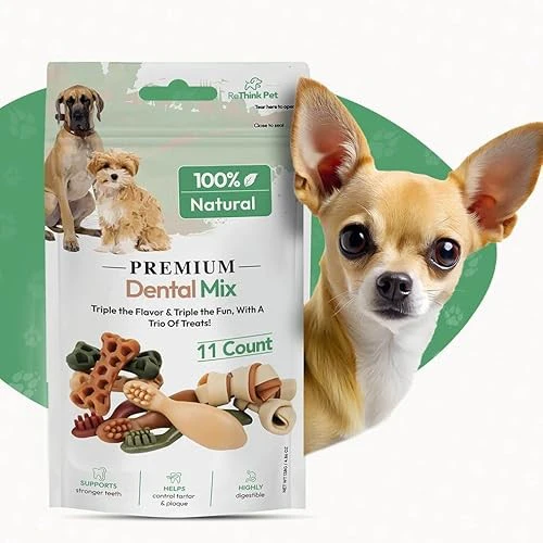 ReThink Pet Premium Dental Mix, All Natural Dog Treats with Dental Toothbrush, Honeycomb. - Image 2