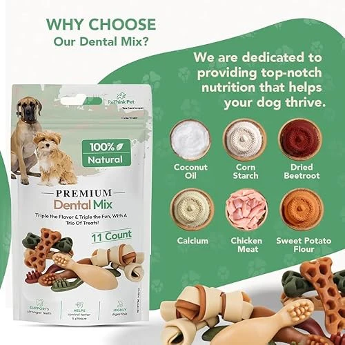 ReThink Pet Premium Dental Mix, All Natural Dog Treats with Dental Toothbrush, Honeycomb. - Image 5