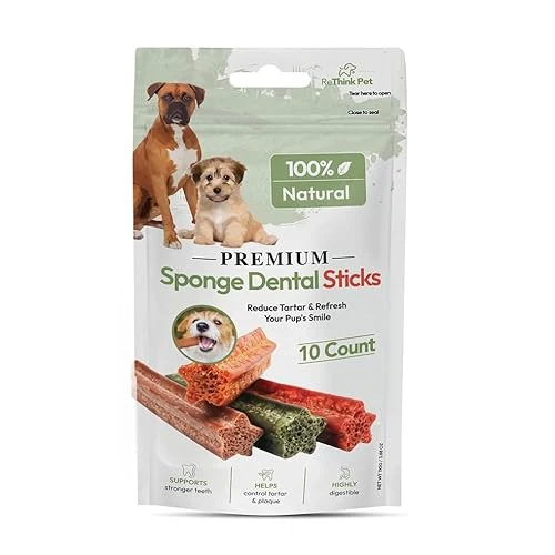 ReThink Pet Premium Sponge Dental Sticks for Dogs of All Ages, 10ct