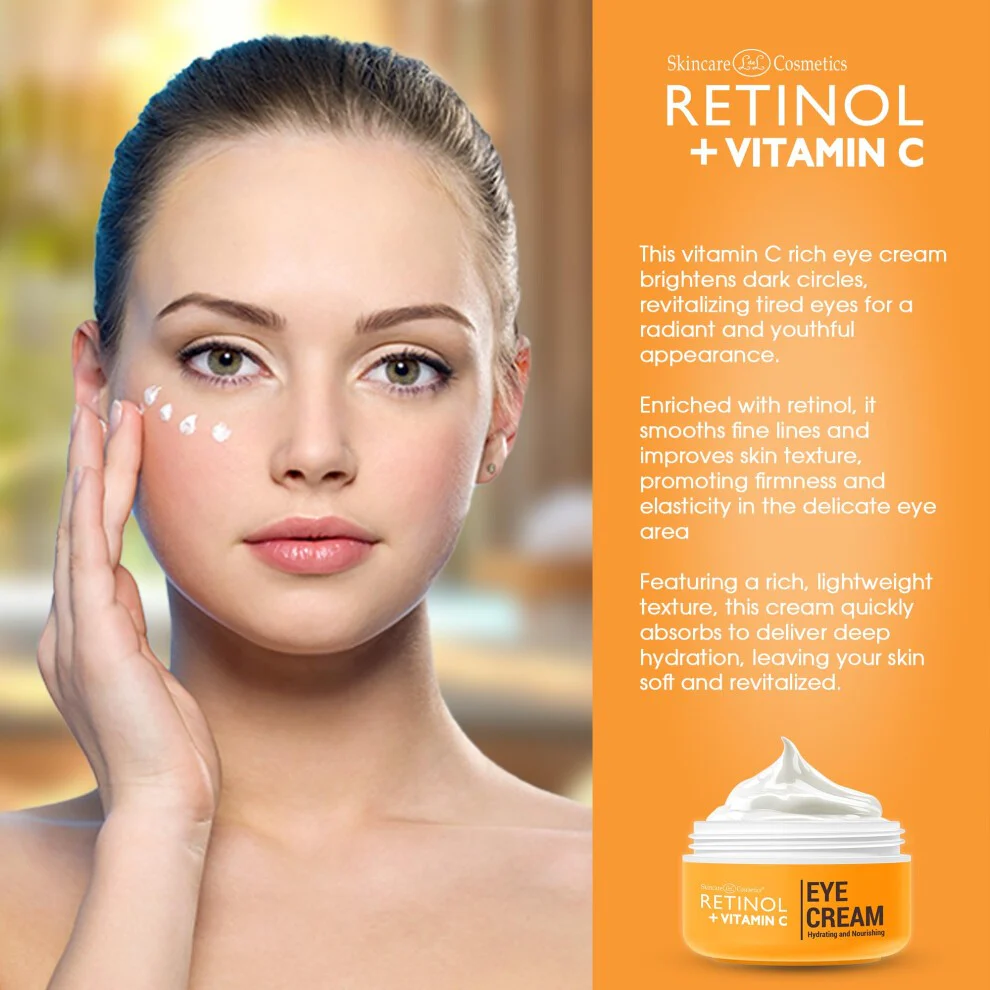 Retinol + Vitamin C Eye Cream - Anti-Aging Dark Circle & Puffiness 15g - Image 2