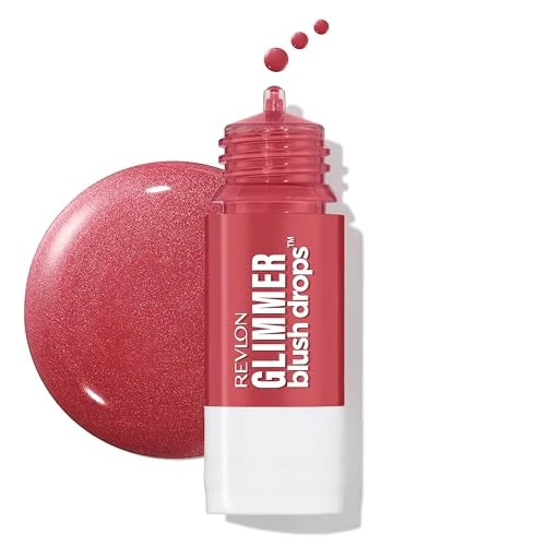 Revlon Glimmer Blush Drops Liquid Cheek Color 103 Field of Roses 0.32 Fl Oz