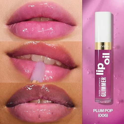 Revlon Glimmer Lip Oil Plum Pop 0.13 oz - Image 2
