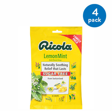 Ricola Throat Drops - Sugar Free Lemon Mint - 45ct