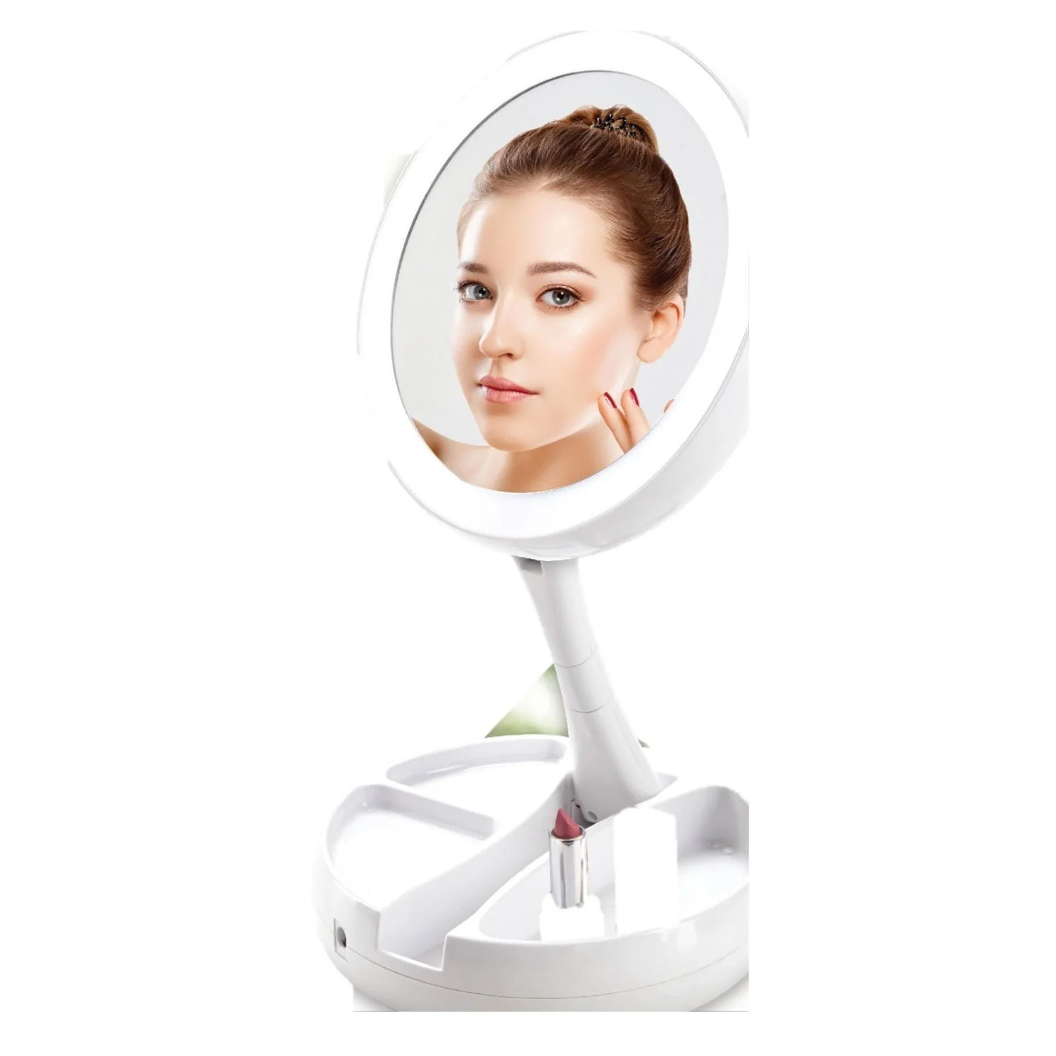 Brookstone LED Foldaway Double Sided Mirror - Image 2