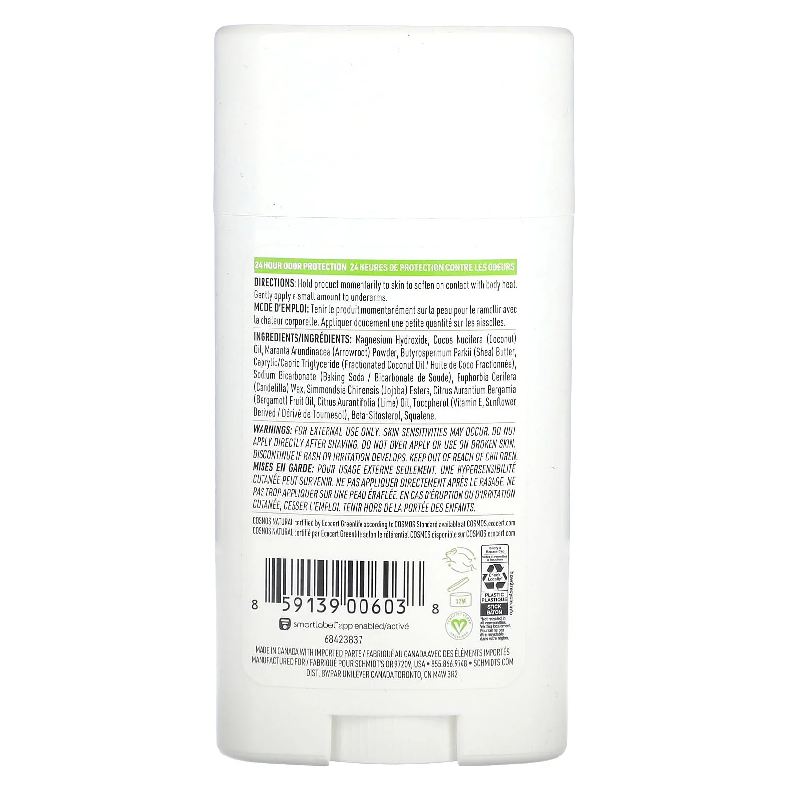 Schmidts Bergamot & Lime Deodorant 2.65Oz - Image 2