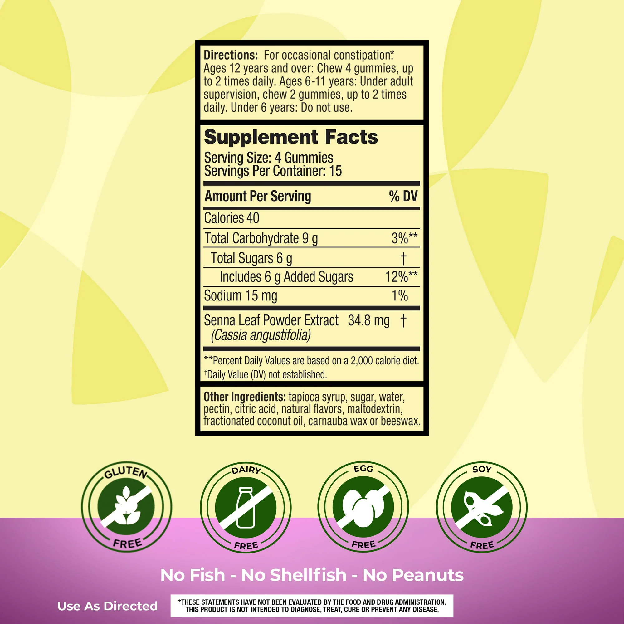 Senokot Laxative Gummies Berry 60ct - Image 2