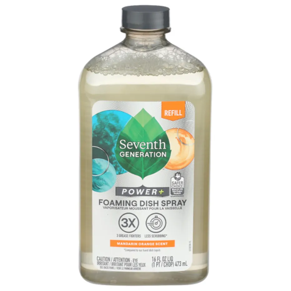 Seventh Generation Mandarin Orange Foaming Dish Spray Refill 16Oz