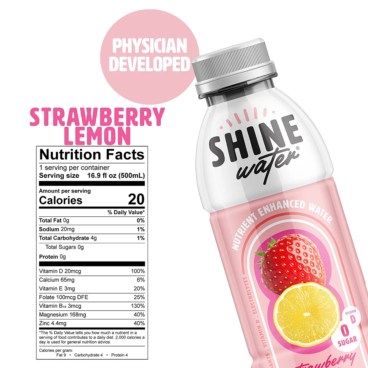 ShineWater Strawberry Lemon 16.9 Fl Oz - Image 4
