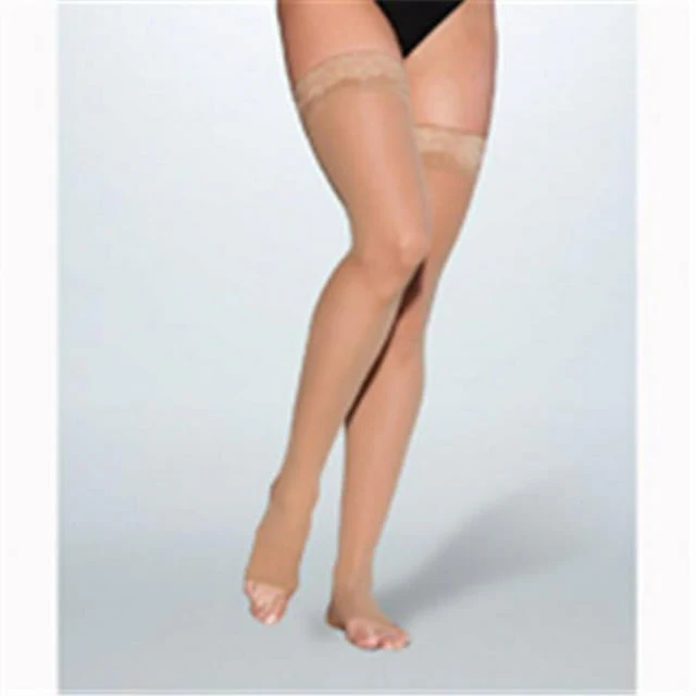 Sigvaris Eversheer 20-30mmHg Thigh High Open Toe with Top Grip Suntan ML
