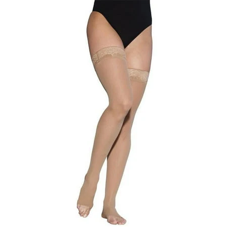 Sigvaris Eversheer 782 Thigh High 20-30mmHg Open Toe with Grip Top Suntan