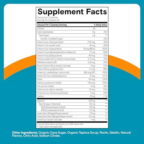 SmartyPants Teen Guy Plus Multivitamin & Omegas Gummies with Vitamins C, D3, B12 & Zinc Pineapple Orange 60ct - Image 3