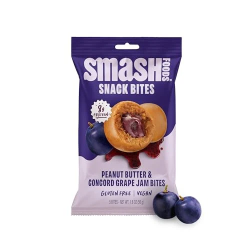 Smash Foods Gluten Free Peanut Butter and Concord Grape Jam Bites - 5ct